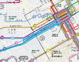 Birmingham Karta över kollektivtrafik