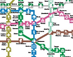 Mapa de transporte público de Cidade do México 