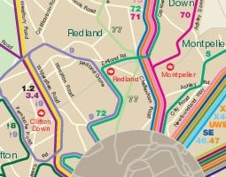 Карта общественного транспорта: Бристоль 