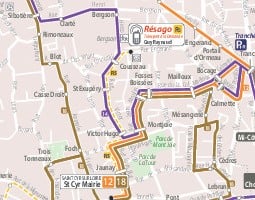 Tours Julkisen liikenteen kartta
