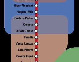 Alicante Karta över kollektivtrafik