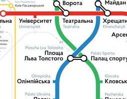 Mapa veřejné dopravy města Kijev