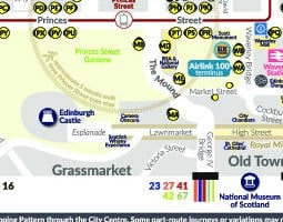 خريطة وسائل النقل العام في إدنبرة 