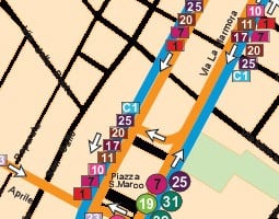 Florens Karta över kollektivtrafik