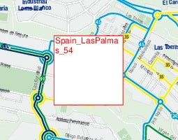 خريطة وسائل النقل العام في لاس بالماس 