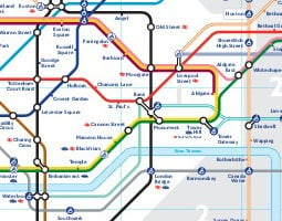 خريطة وسائل النقل العام في لندن 