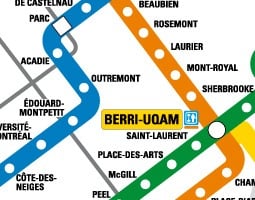 Mapa veřejné dopravy města Montreal