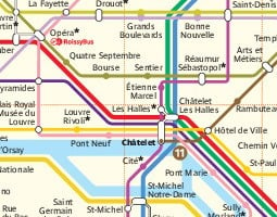 Parigi Mappa dei trasporti pubblici