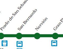 Mapa veřejné dopravy města Sevilla