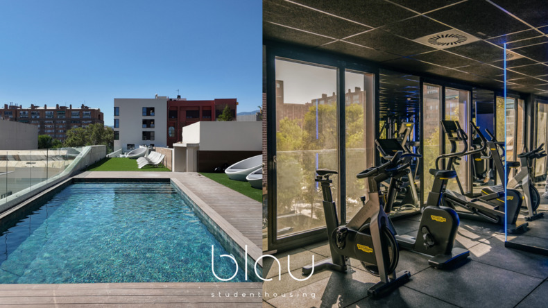 حمام سباحة وصالة رياضية