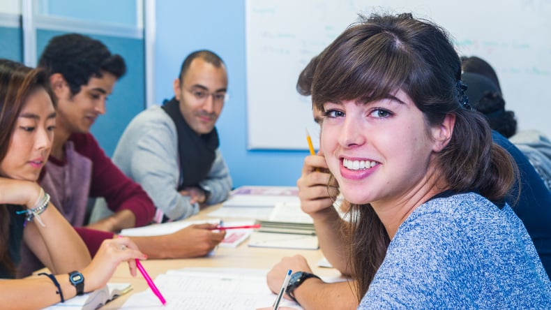 Students in class