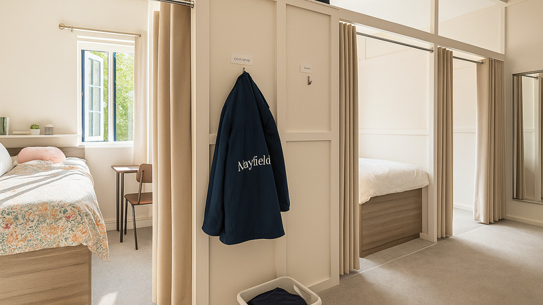 Slaapzaal met individueel compartiment