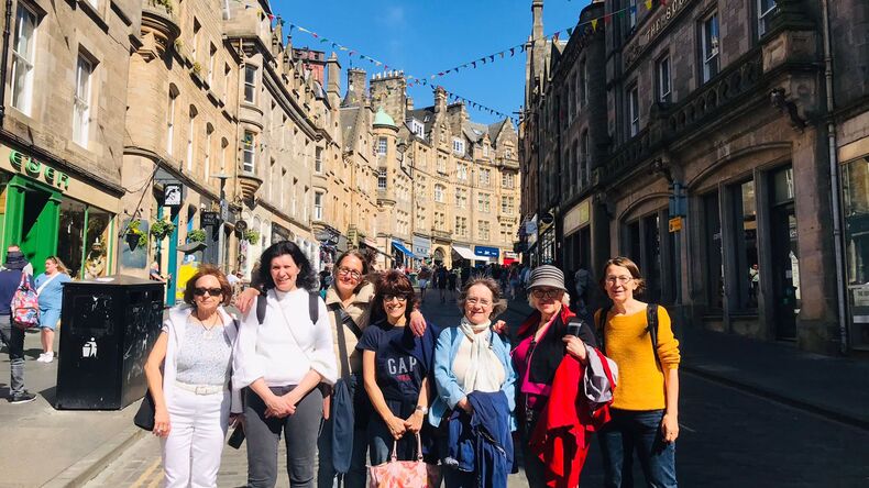 Students exploring the city