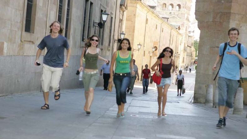 Aproveitando a cidade com amigos