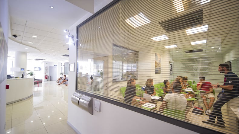 Students and teachers in the classroom