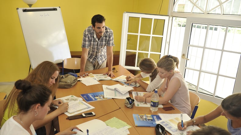 Docent en studenten