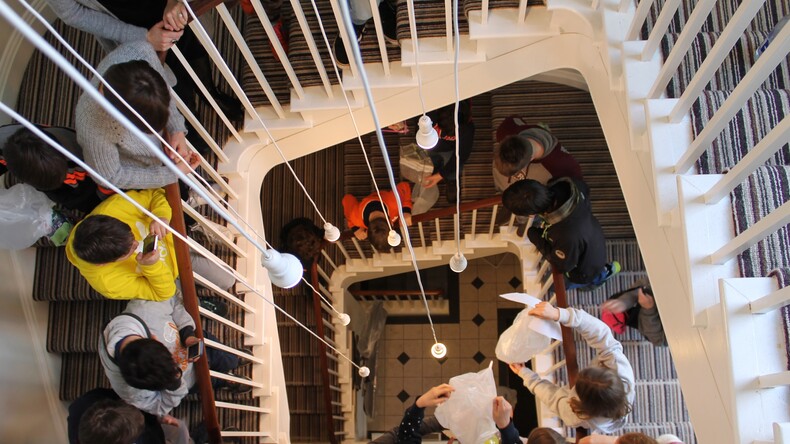 English in Totnes stairway