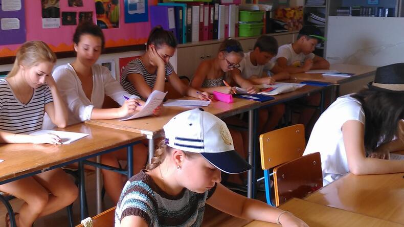 Students in class