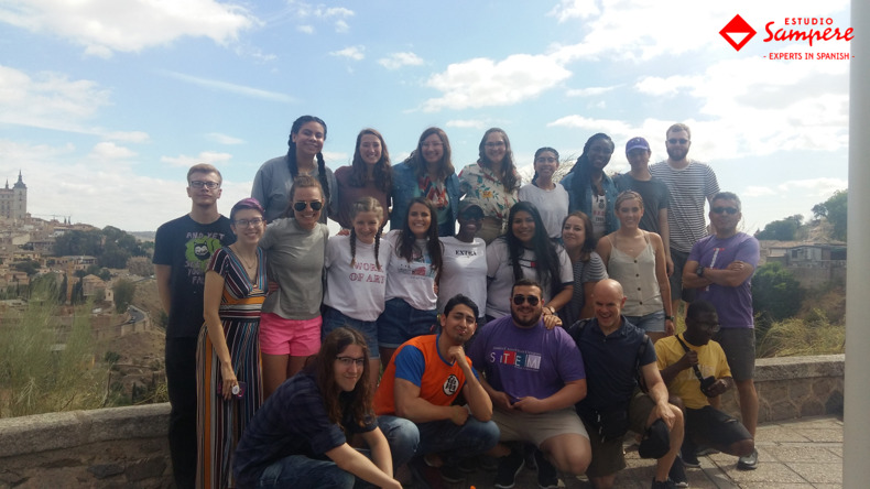 Studenten genieten van Madrid