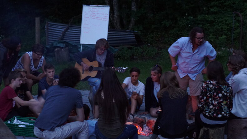 Relaxing around the camp fire