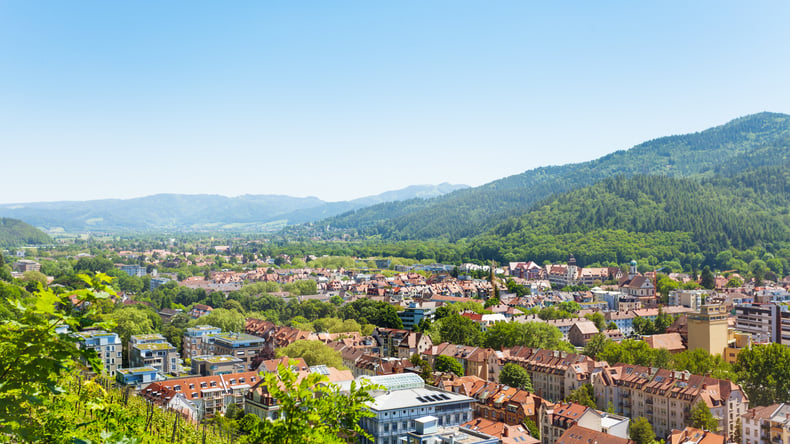 Schilderachtig uitzicht op Freiburg im Breisgau