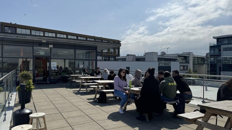 Outside seating area at International House Dublin