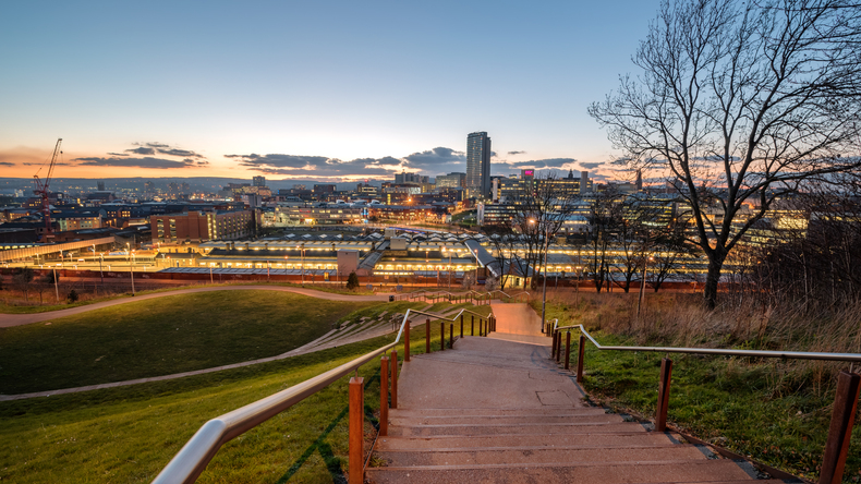 Panorama centrum Sheffield