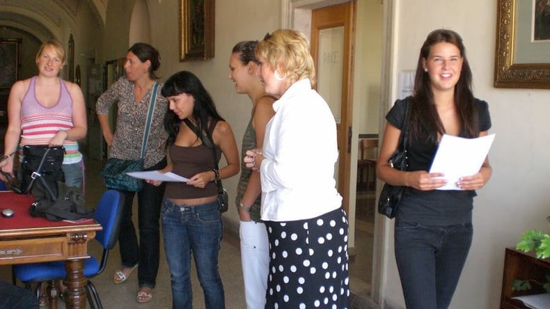 Studenten van de Triëst Language School