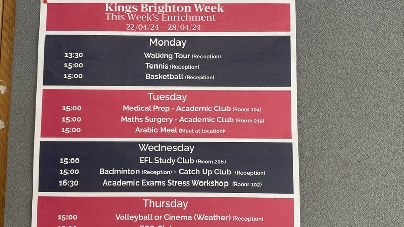 Aktivitetsprogram hos Kings Brighton