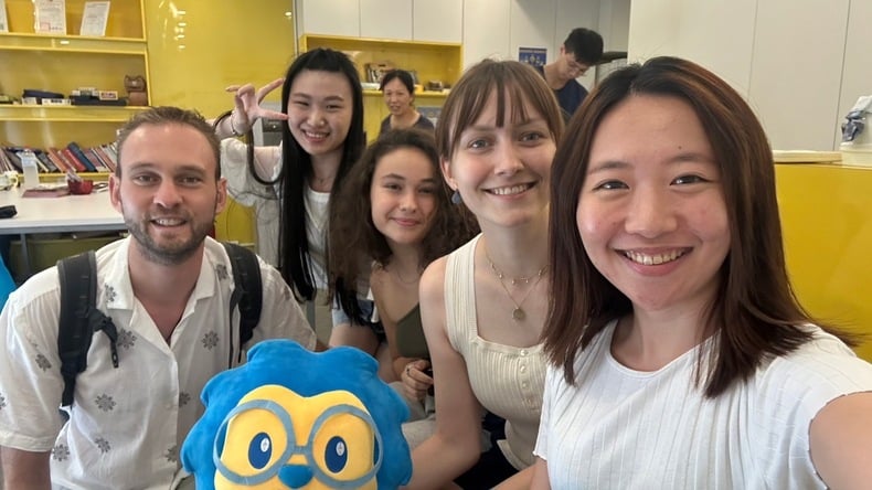 Selfie com estudantes