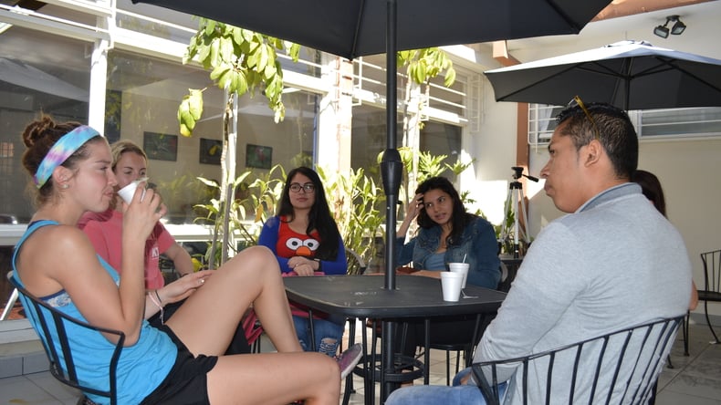 Students relaxing 