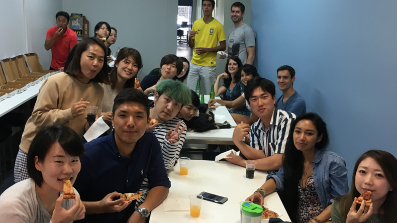 Happy students 