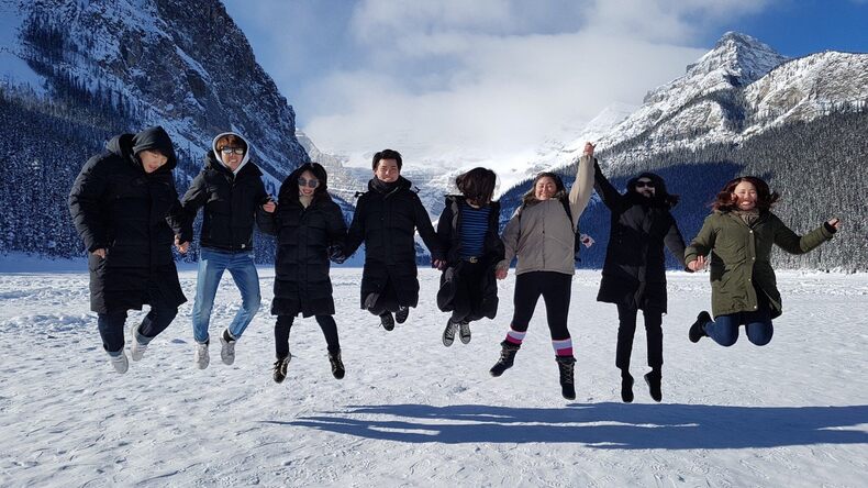 Enjoying the snow in Calgary