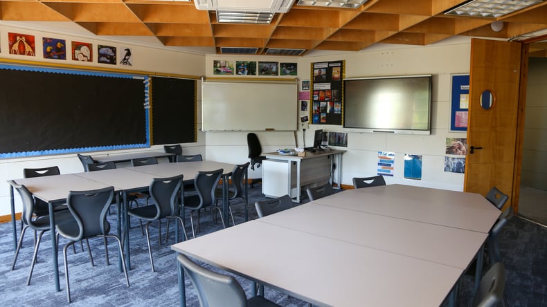 Stort klasserom ved SBC Summer Centre Cambridge