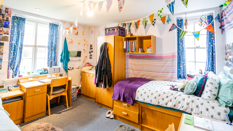 Typische slaapkamer voor studenten