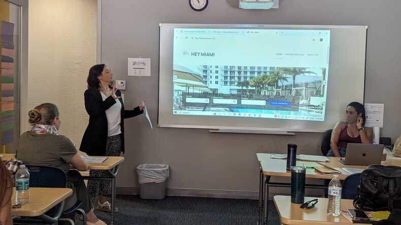 Teacher explaining