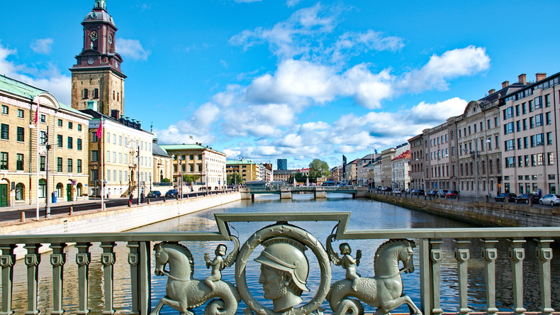 Kanał i mosty w Göteborgu