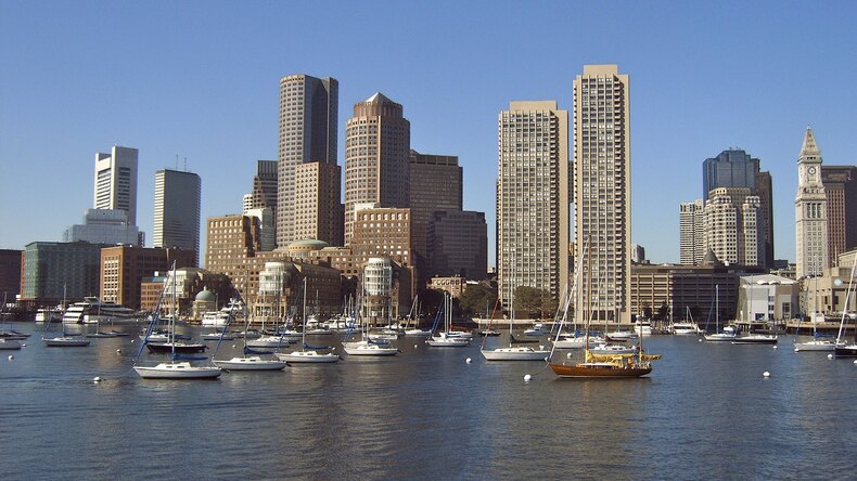 Boston finansdistrikts skyline