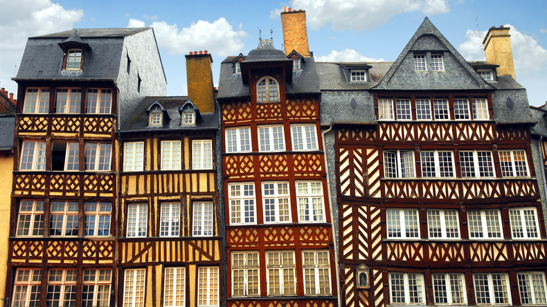 Middeleeuwse huizen in Rennes