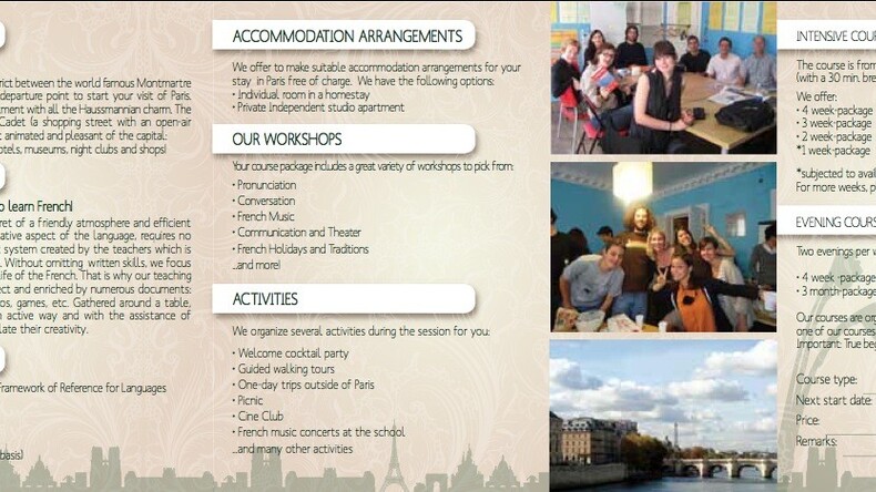 位于巴黎的法语语言学校 法国 Atelier 9